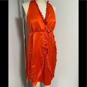 INC Concepts Silk ruffled sundress in a bold melon color size 12